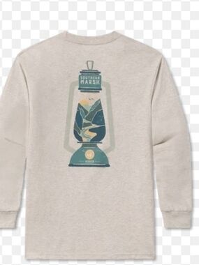 Southern Marsh Kids' Medium Cream Lantern Graphic Long-Sleeve Tee